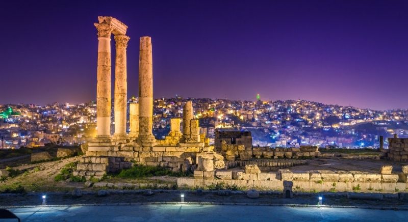 Night-View-Amman-Citadel-Jordan-IML-Travel