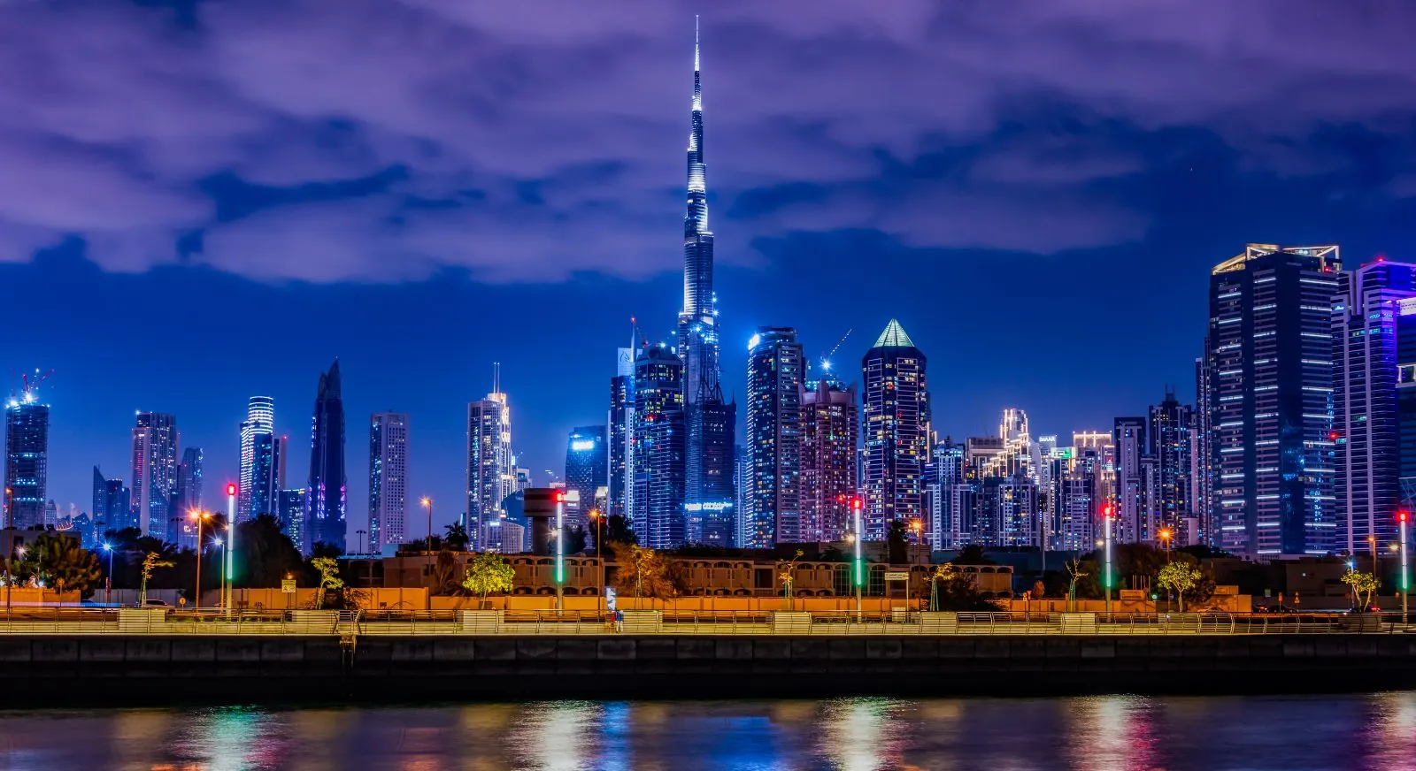 Night-View-Burj-Khalifa-Skyscraper-Dubai-United-Arab-Emirates-IML-Travel
